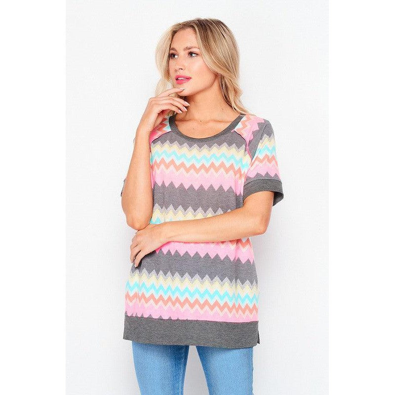 Bright Chevron Vibes Top