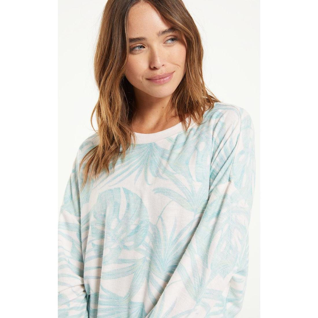 Elle Palm Long Sleeve Top