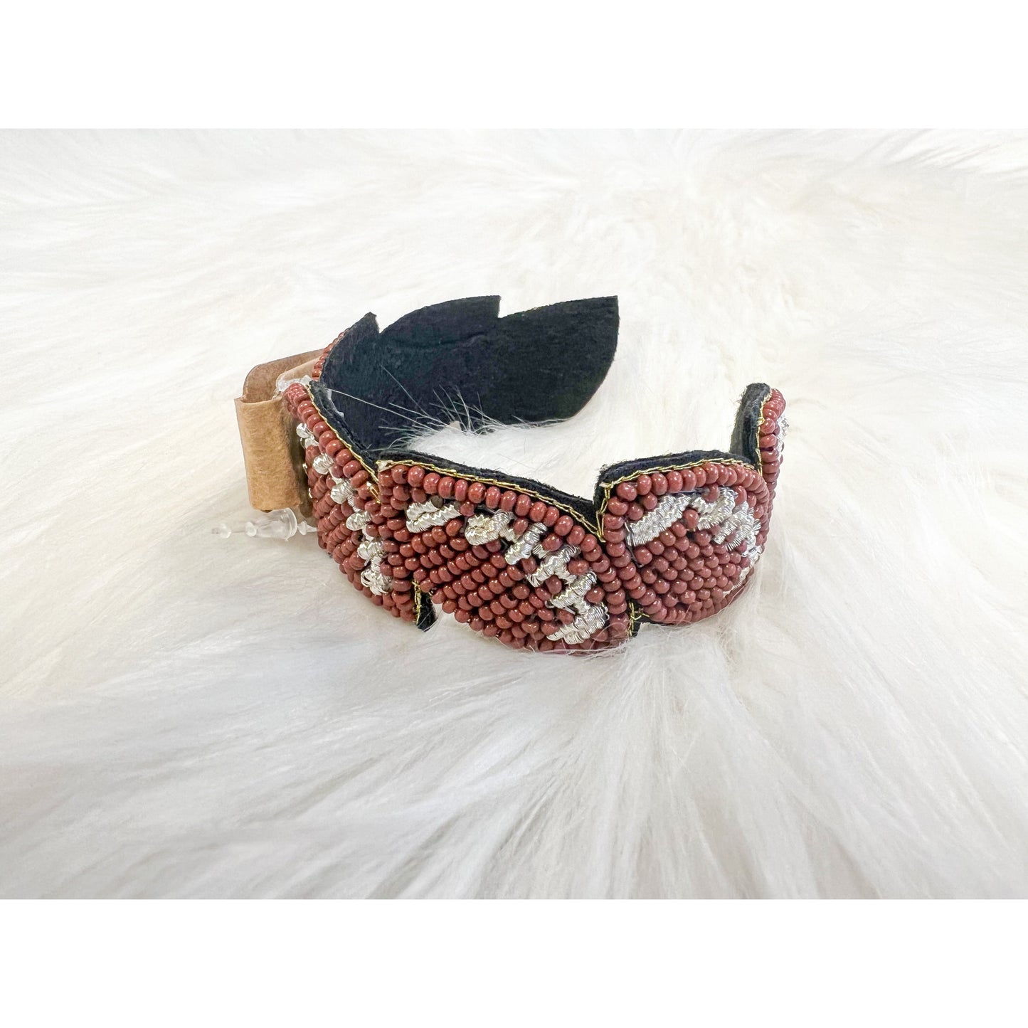 Beaded Football Cuff Bracelet