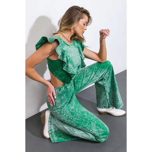 Flying Tomatoe Green Jumpsuit