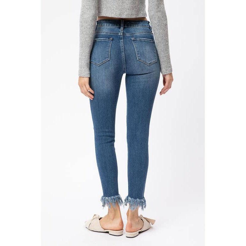 Camille Frayed Hem Medium Wash Denim