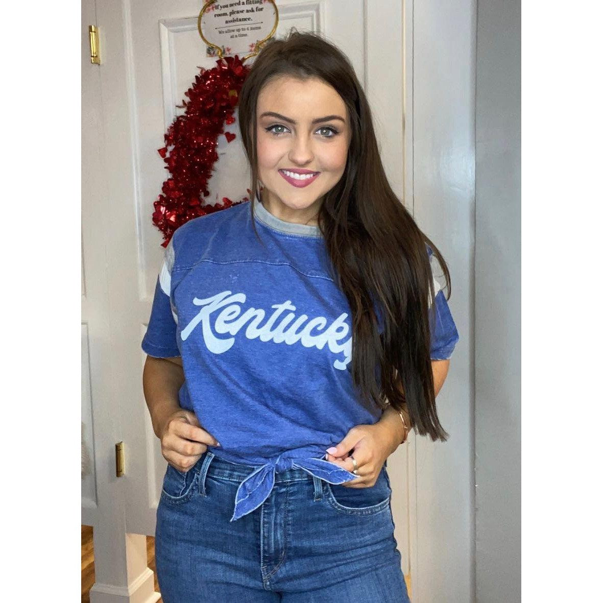 Faded Kentucky Tie Front