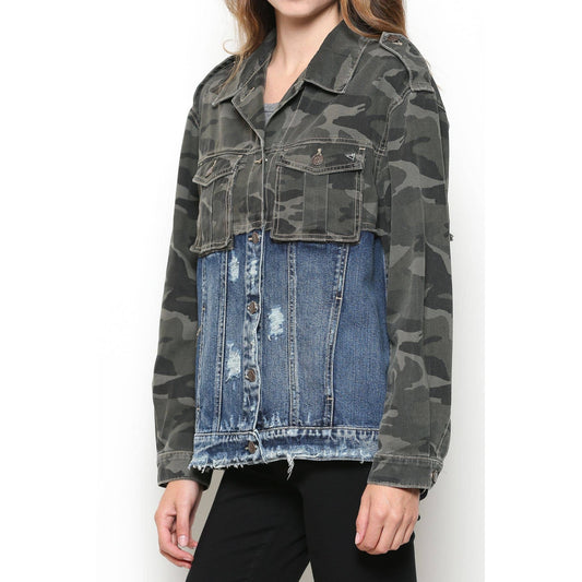 Oversized Mixed Camo Jacket