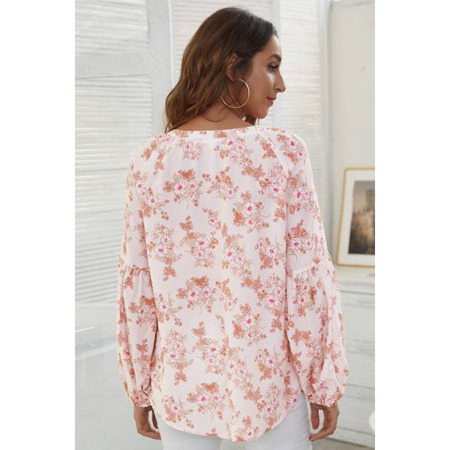 Blush Floral Print Blouse
