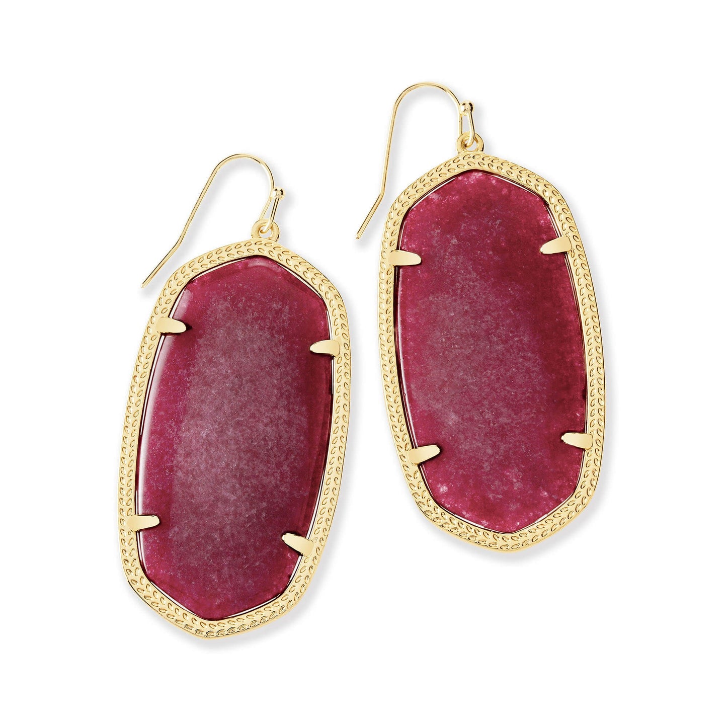 KS Danielle Earrings in Maroon Jade Gold