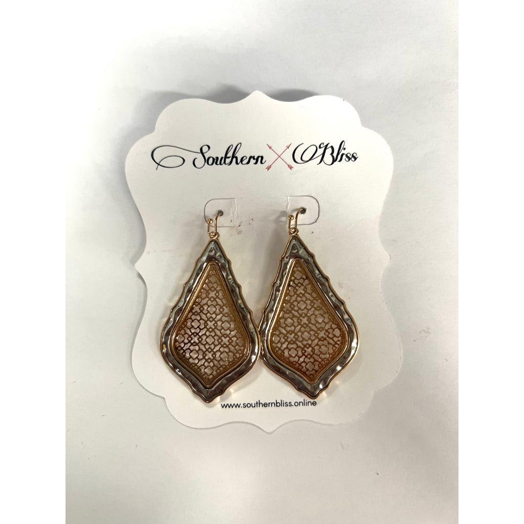Mixed Metal Drop Earrings