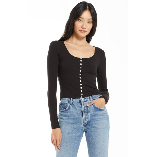 Peyton Cardigan Top In Black