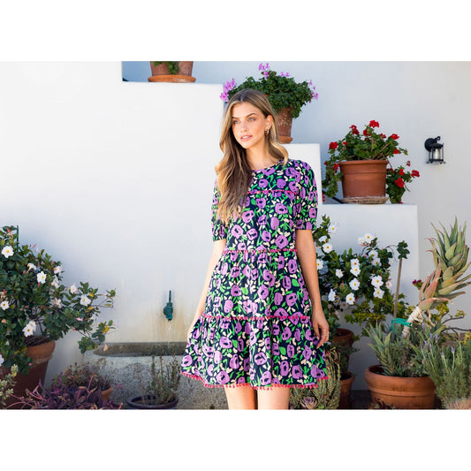 Pop of Purple Tiered Dress