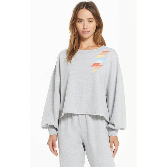 Tempest Bolt Sweatshirt In Heather Grey