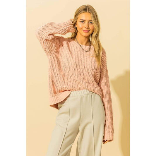 Pale Pink Chenille Sweater