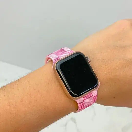 Pink Check Watch Band