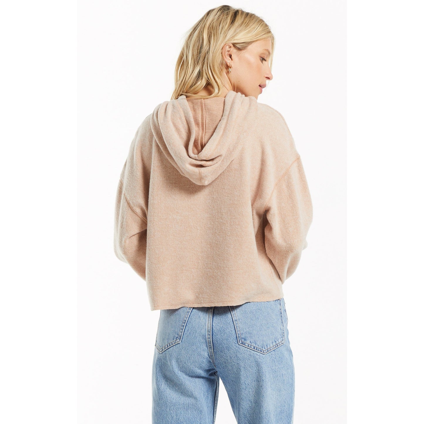 Charlie Cozy Knit Hoodie In Dusty Amber