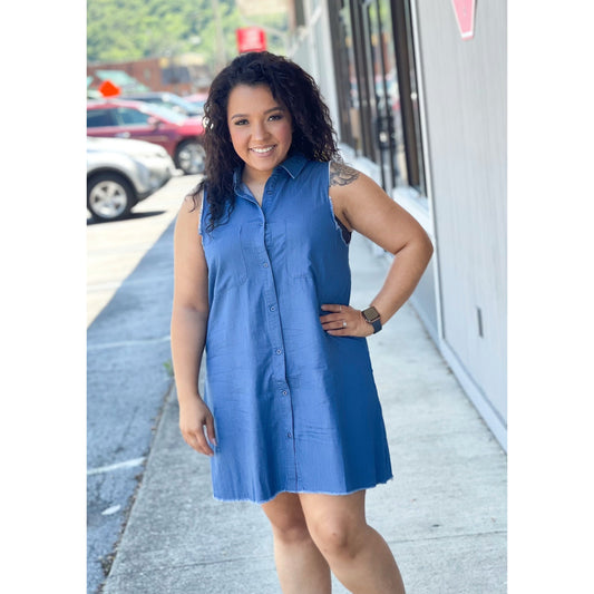 Naila Chambray Shirt Dress