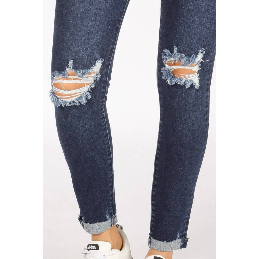 Dani Cuff Hem Destroyed Skinny Denim