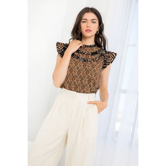 Paisley Pattern Sleeveless Top