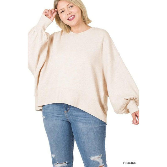 Curvy Heather Beige Sweatshirt