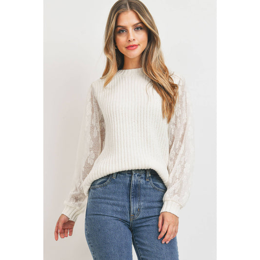 Sweet Grace Sweater Lace Top