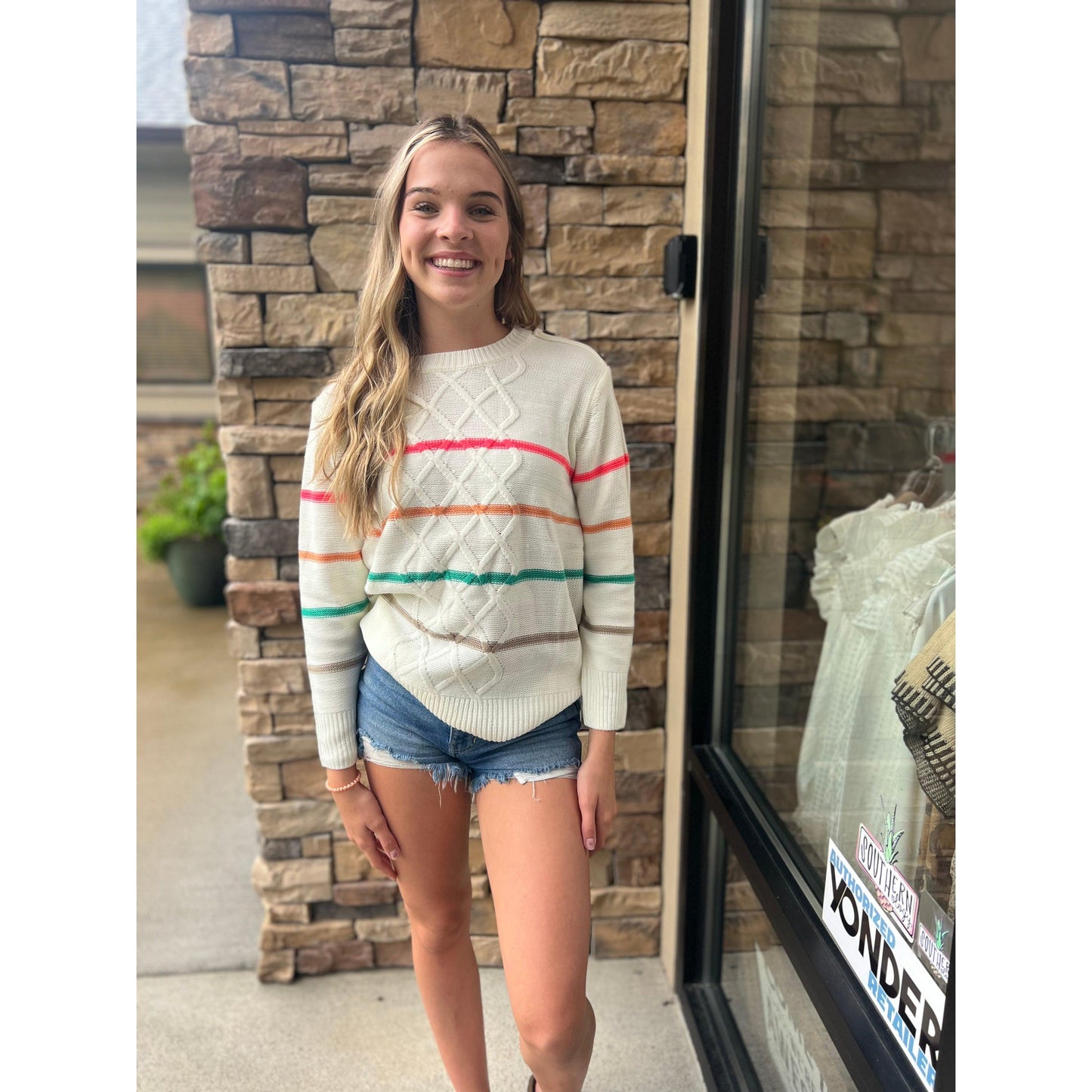 Multi color striped sweater