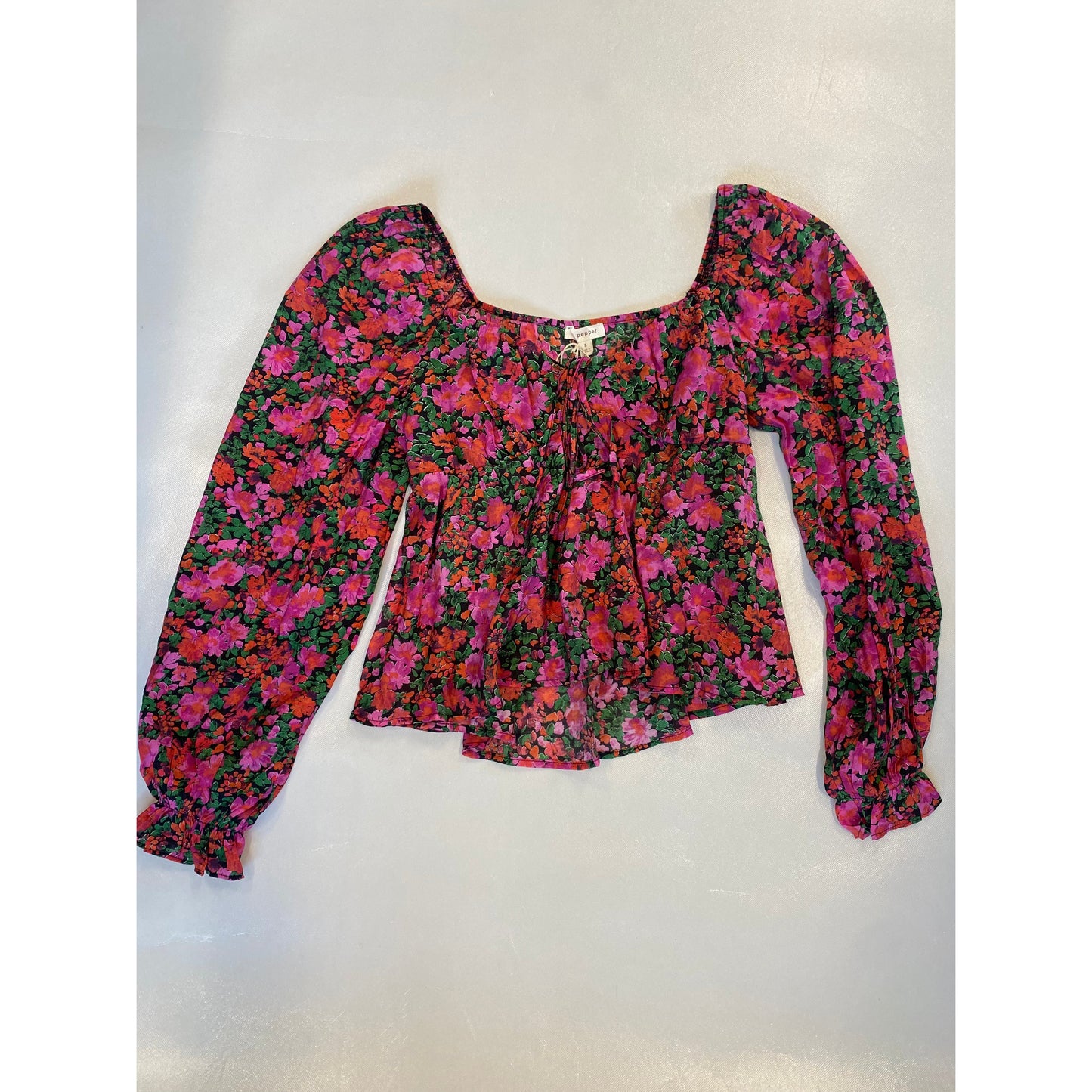 Magenta Floral Long sleeve Top
