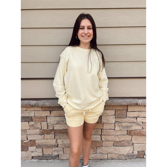 Poncho Burnout Shorts in Beach Yellow