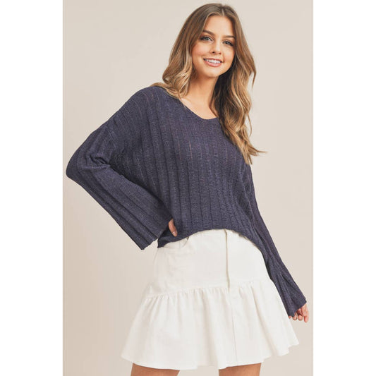 Thru It All Navy Pullover