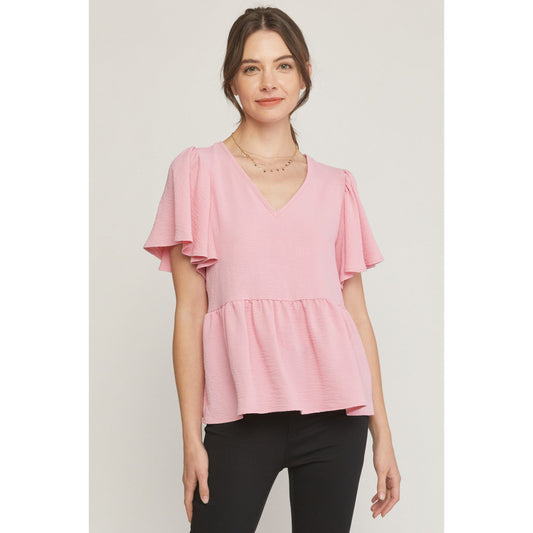 Pink Peplum Top