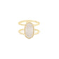 Elyse Double Band Ring Gold Iridescent Drusy