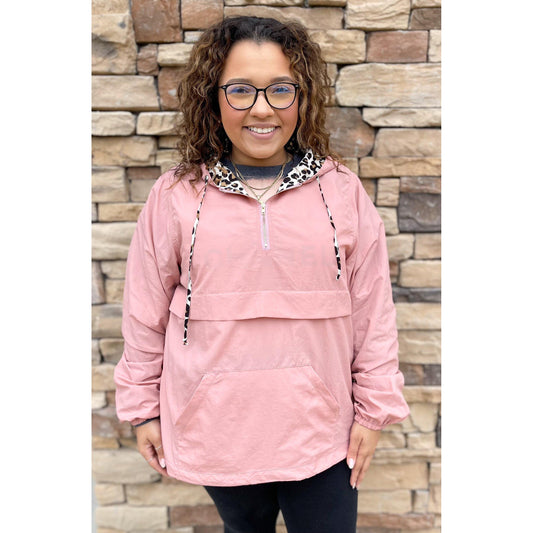 On The Go Mauve Leopard Windbreaker