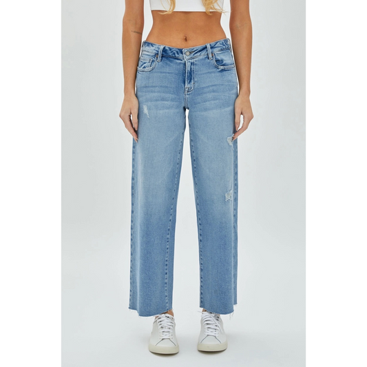 Hidden Grinded Wide Leg Jeans