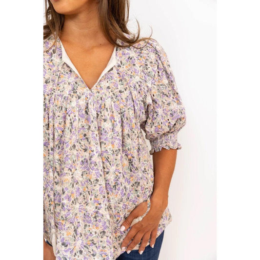 Karlie Floral Puff Sleeve
