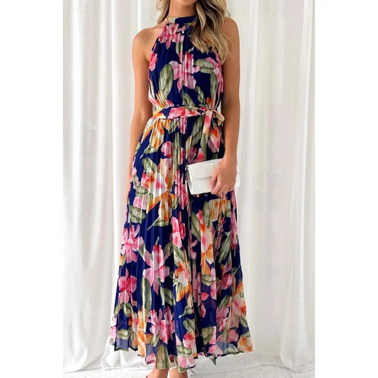 Sleeveless Navy Flower Maxi