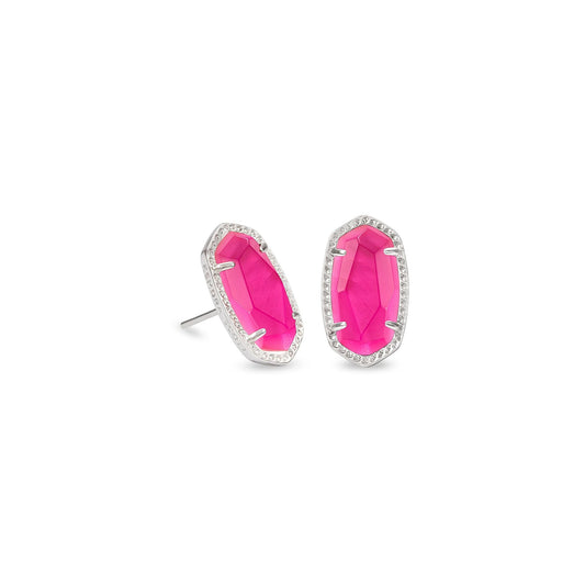 Ellie Stud Earrings Rhodium Azalea Illusion