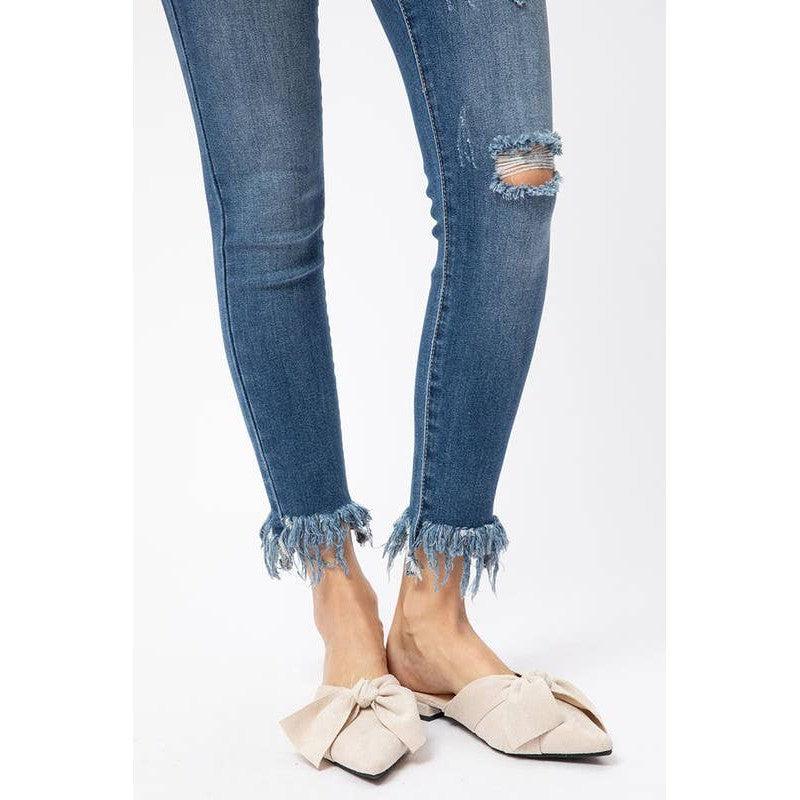 Camille Frayed Hem Medium Wash Denim