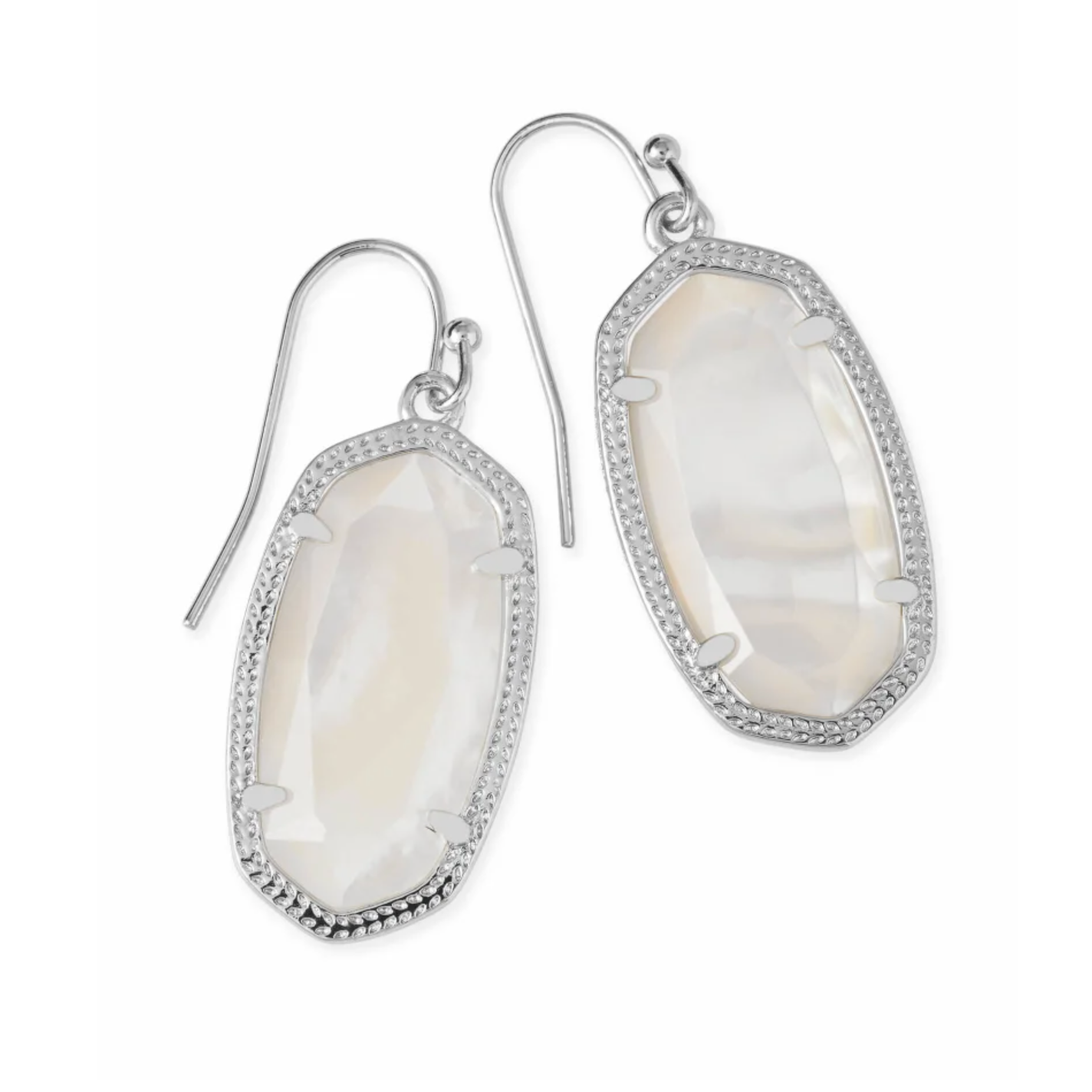 Dani Silver Drop Earrings In Ivory Pearl