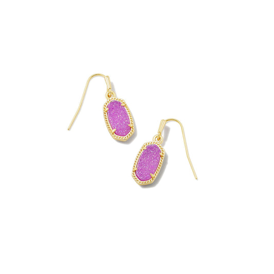 Lee Drop Earrings Gold Mulberry Drusy