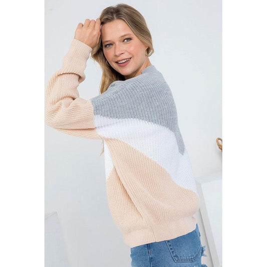 Chevron Color Block Sweatshirt