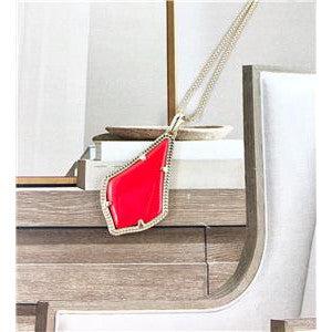 KS Alex Pendant in Bright Red Rhodium