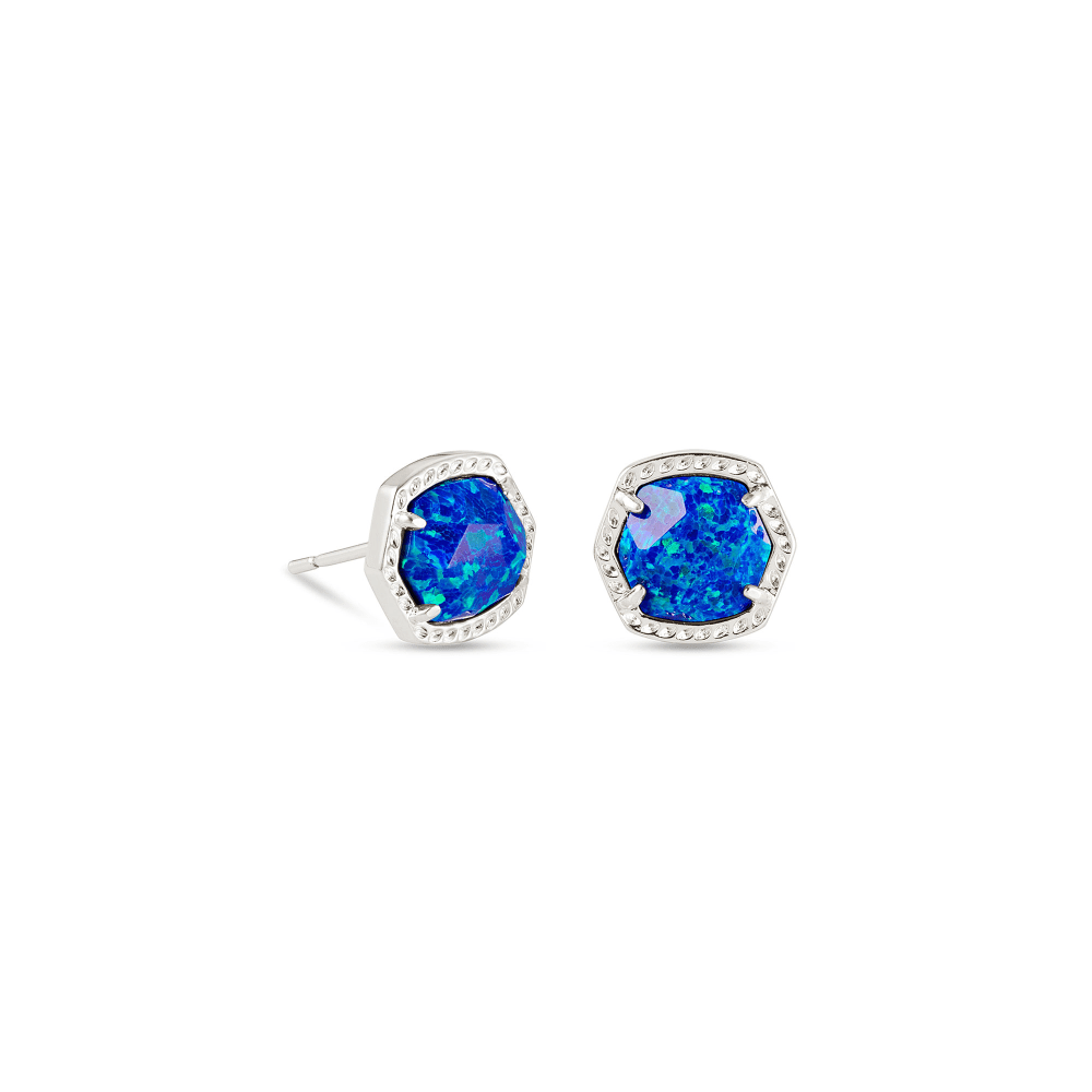 Rhodium Royal Blue Opal