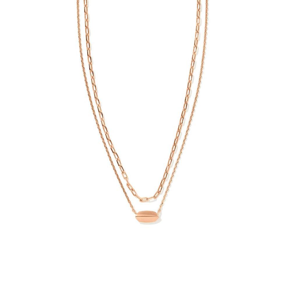 Brooke Multi Strand Necklace In Rose Gold