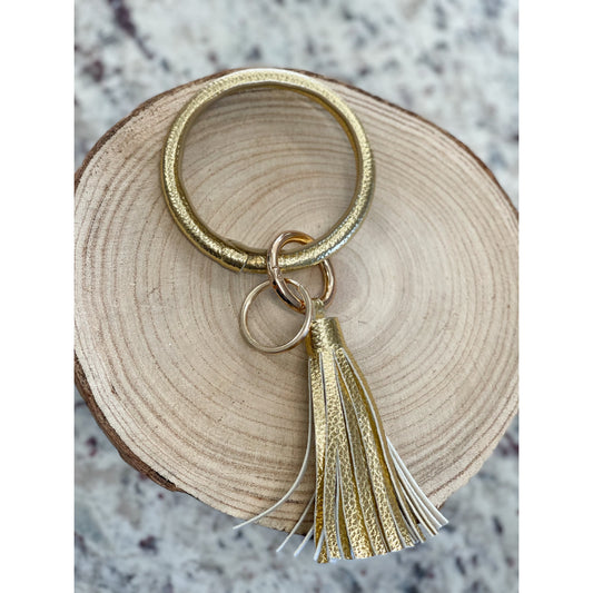 Basic Metallic Gold Tassel Keyring
