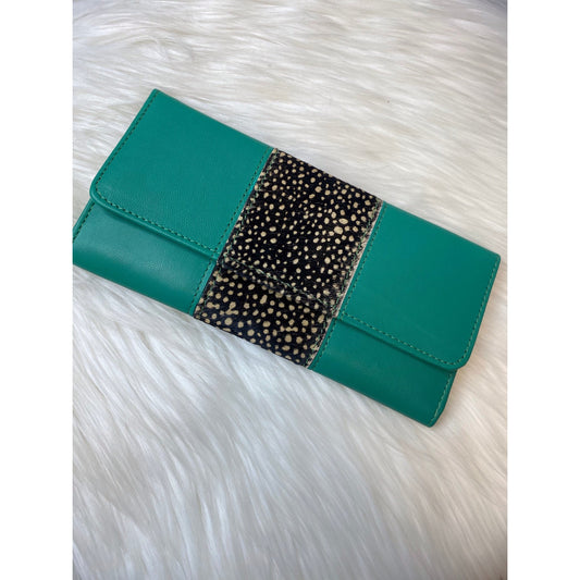 Bria Leather Wallet Dark Seafoam Green