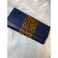 Bria Leather Wallet Cheetah Navy