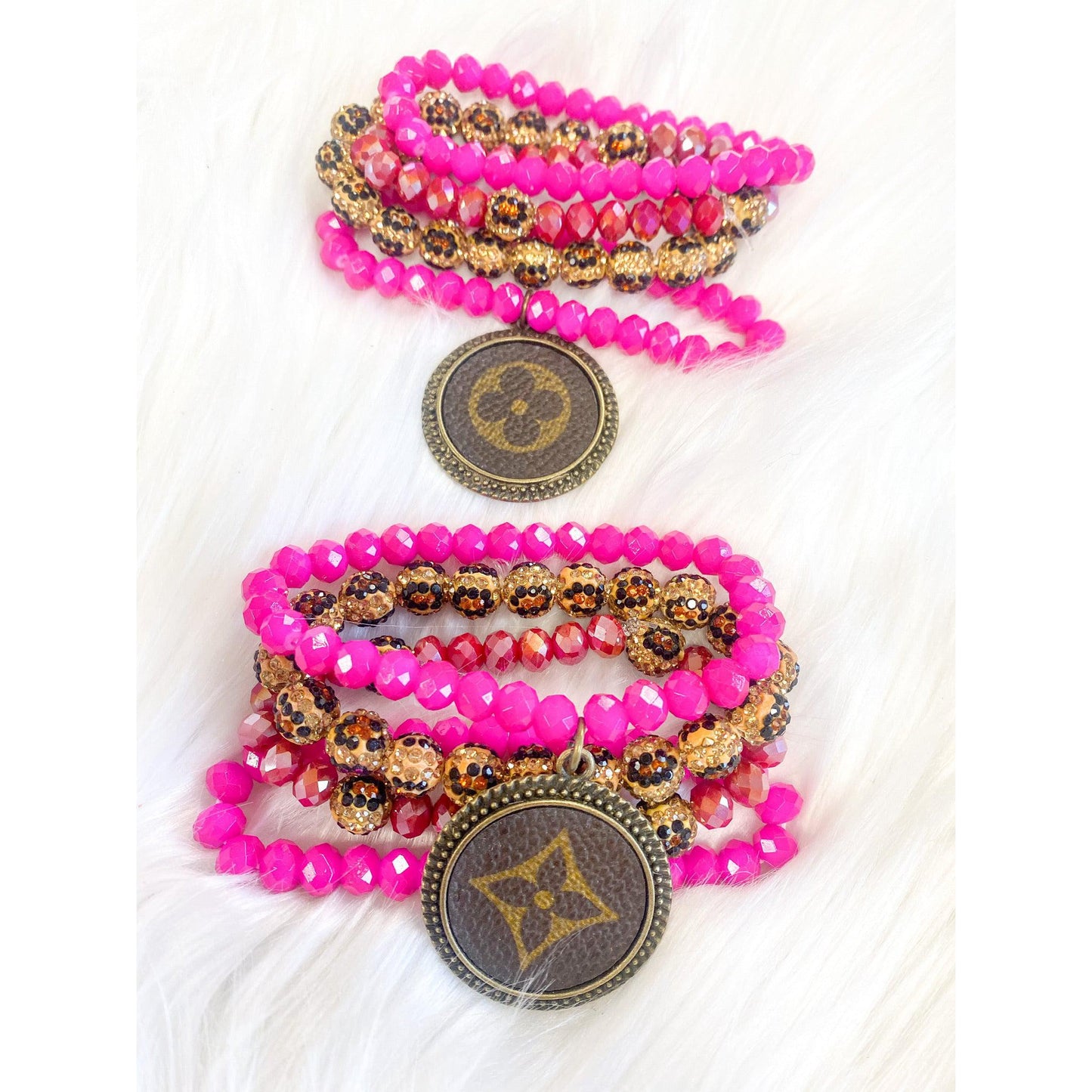 Hot Pink Leopard Bracelet Set