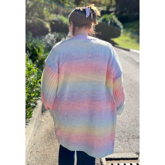 Curvy Ombré Pastel Dreams Cardigan