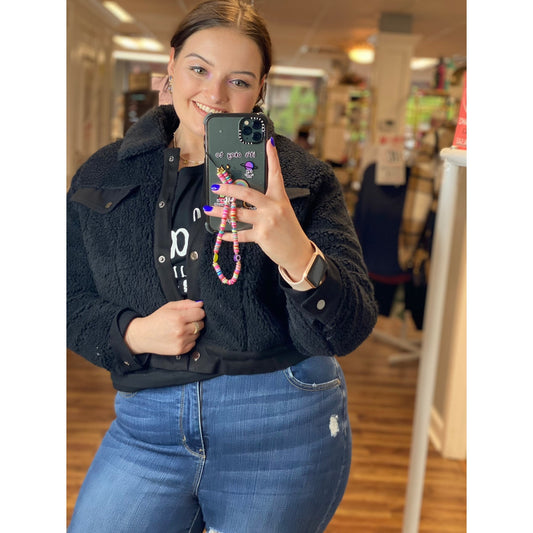 Whatever U Want Denim Sherpa Jacket