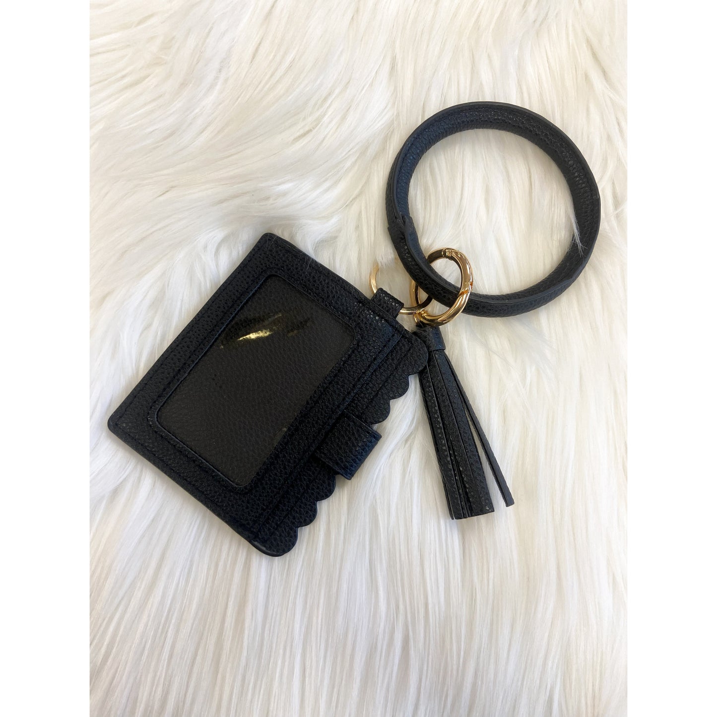 Black ID Tassel Key Ring