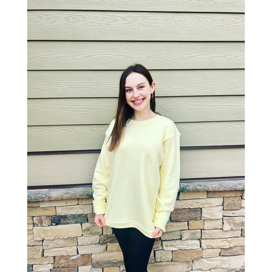 Shoreline Long Sleeve Pullover in Beach Yellow