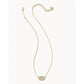 Elisa Gold Pendant Necklace In Iridescent Opalite