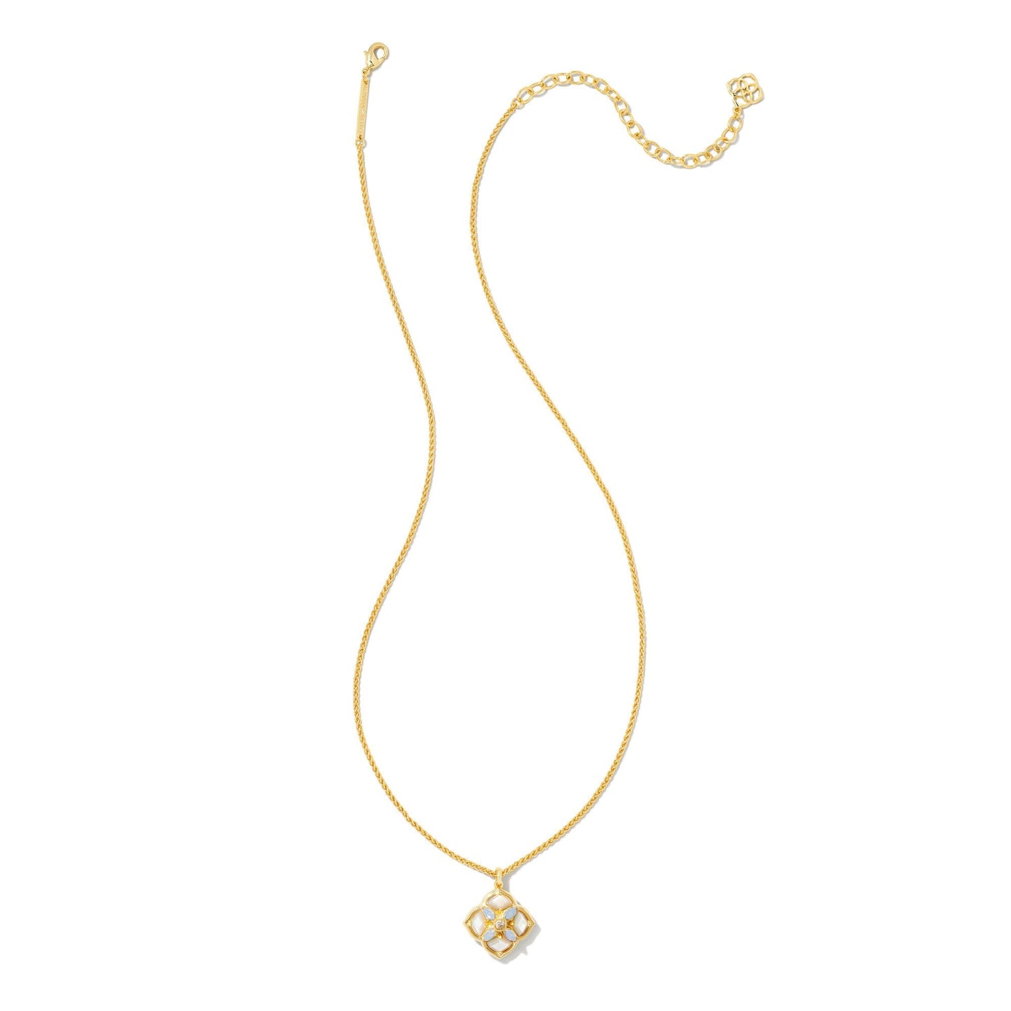 Dira Stone Pendant Necklace in Gold Ivory