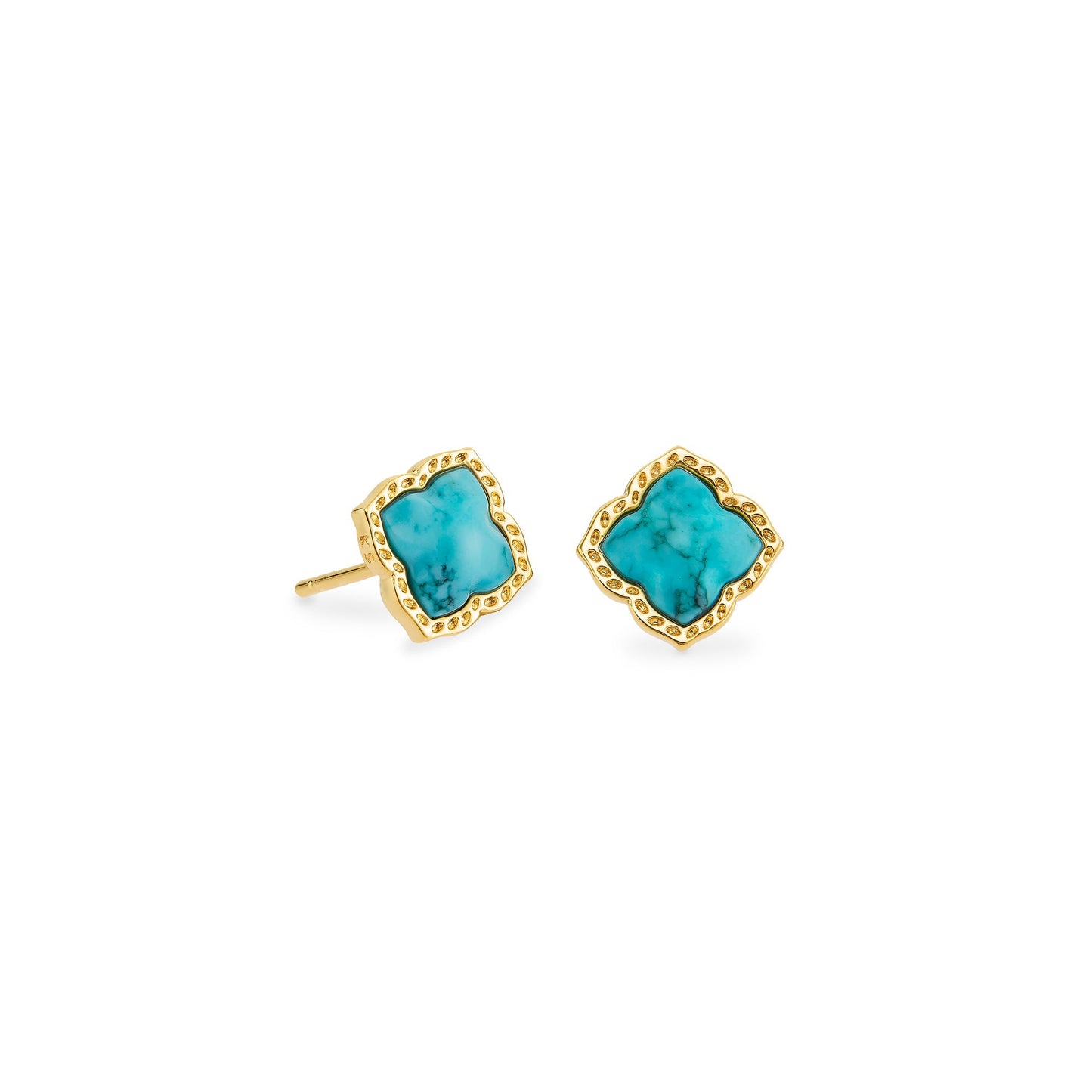 Fall 1 Mallory Stud Earring In Gold Variegated Turquoise